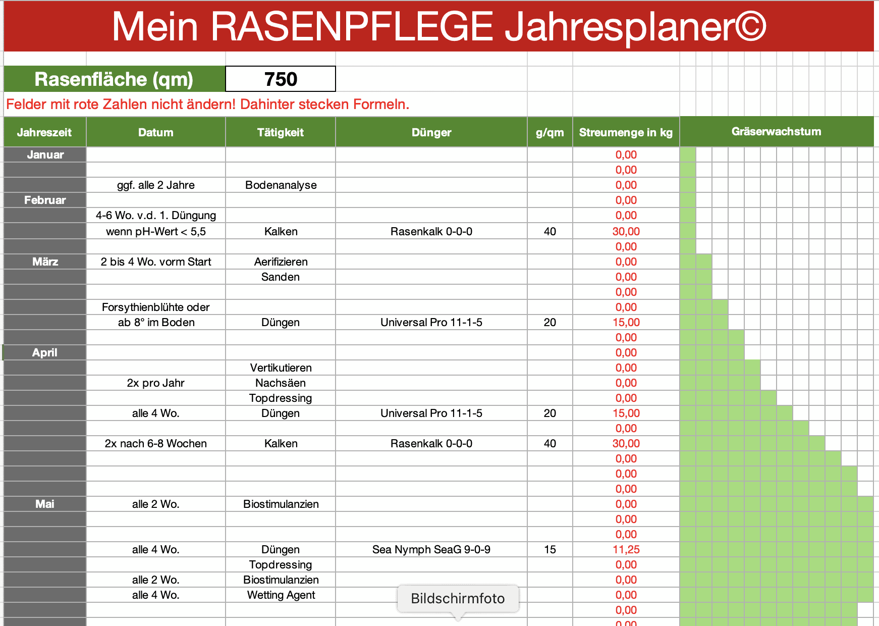 Rasenpflege-Jahresplaner V5 - Rasenfreak